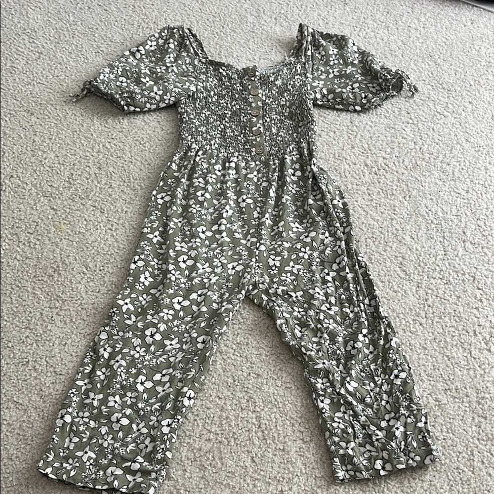 Floral Green Kids One Piece